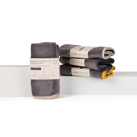 Premium Mikrofasertuch 4er-Set Grau / Bunt
