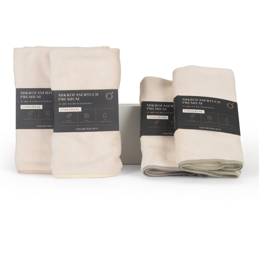 Premium XL Mikrofasertuch 4er-Set Creme