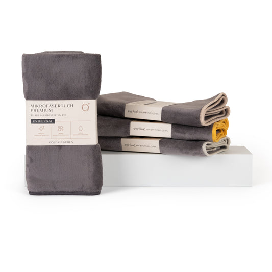 Premium Mikrofasertuch XL 4er-Set Grau