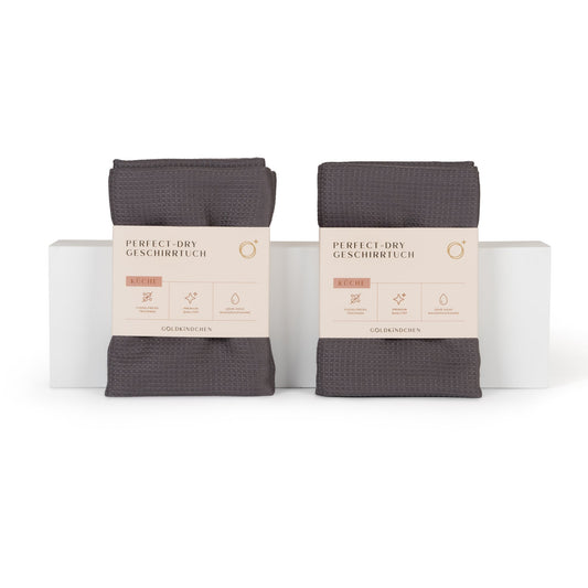 Perfect-Dry Geschirrtuch 2er-Set Grau