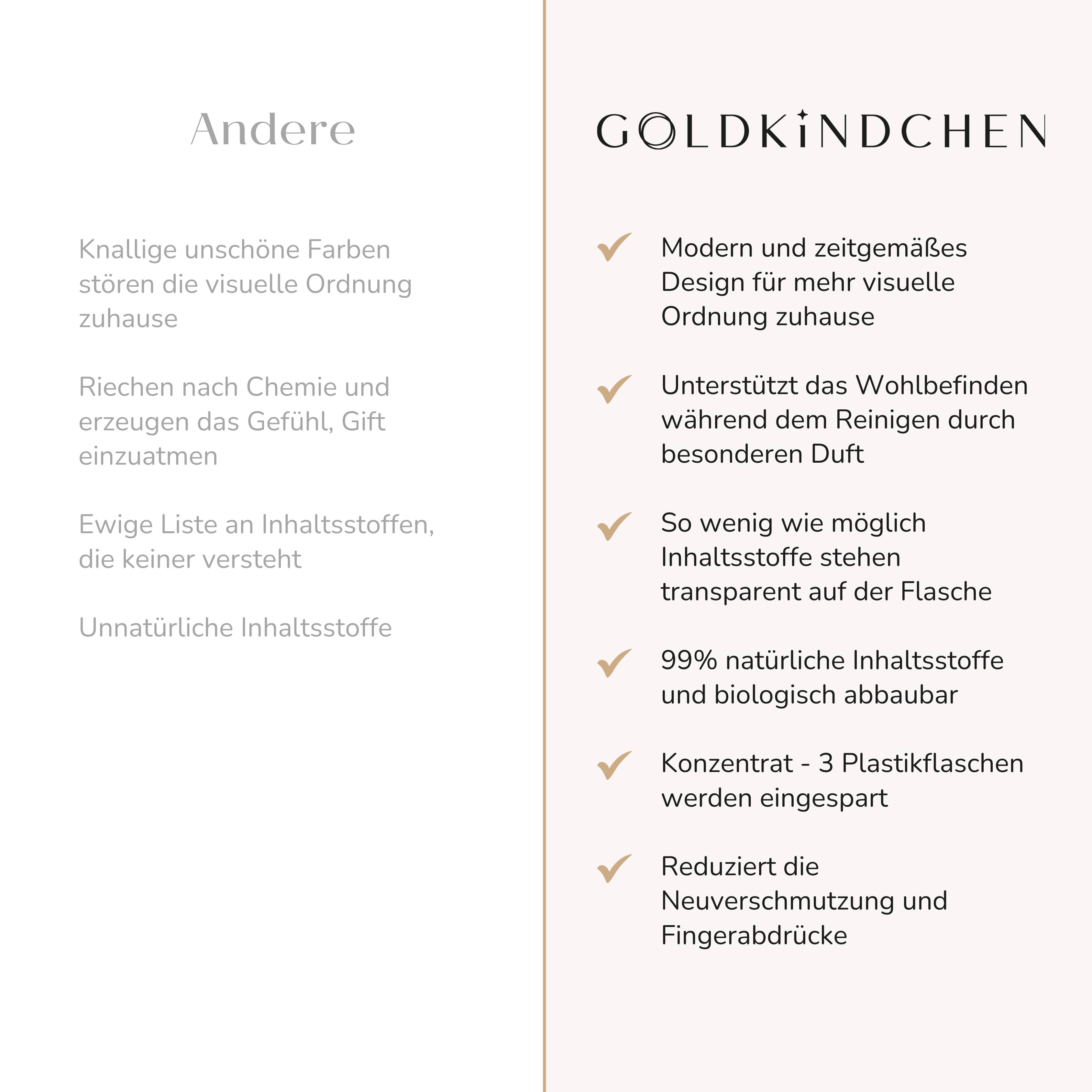 Auflistung der Vorteile des Küchenfrontenreinigers