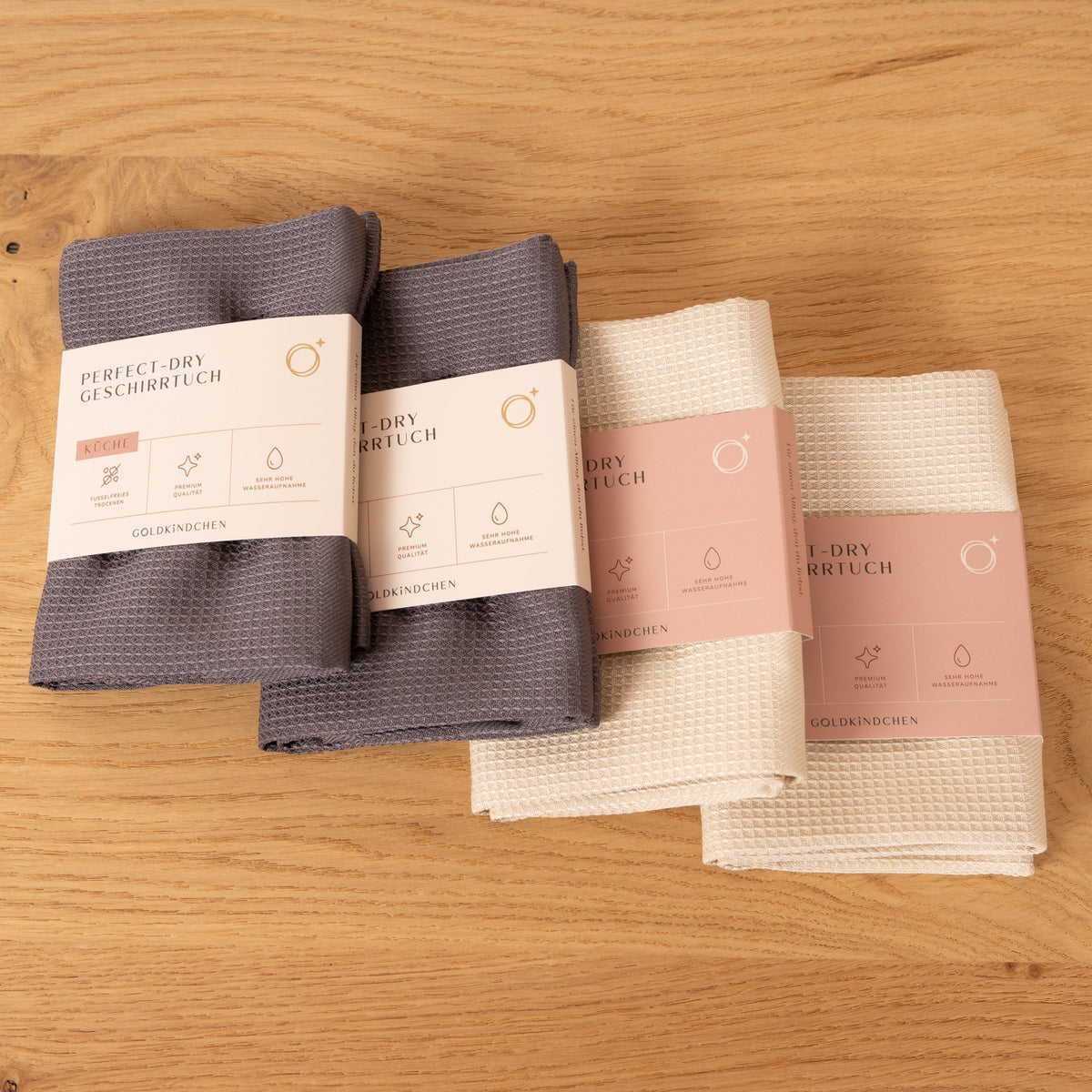 Perfect-Dry Geschirrtuch 2er-Set Grau – GOLDKINDCHEN