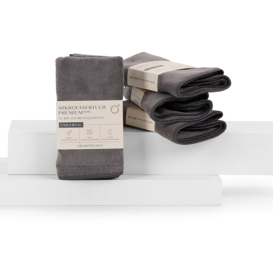 Premium Mikrofasertuch 4er-Set Grau / Grau