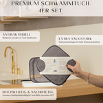 Premium Schwammtuch 4er Set Grau