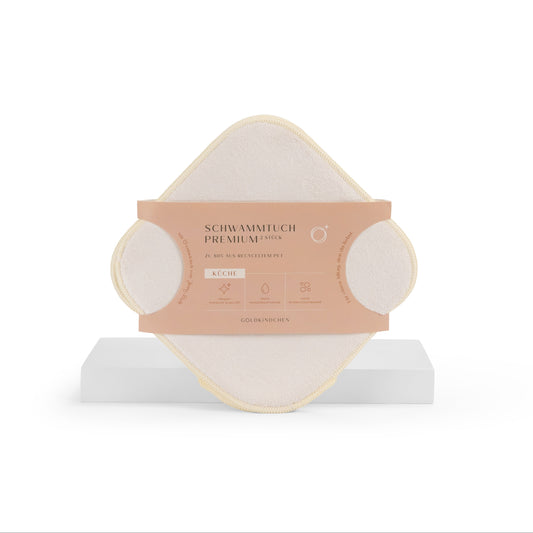 Premium Schwammtuch 2er Set Creme