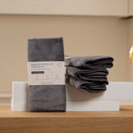 Premium XL Mikrofasertuch 4er-Set Grau / Grau