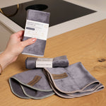 Premium Mikrofasertuch 4er-Set Grau / Bunt