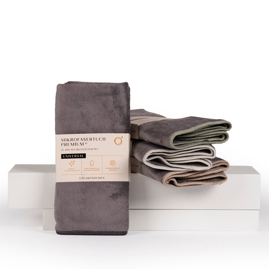 Premium Mikrofasertuch XL 4er-Set Grau