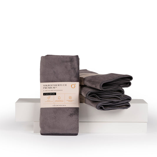 Premium XL Mikrofasertuch 4er-Set Grau / Grau