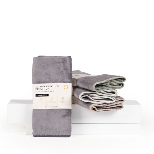 Premium Mikrofasertuch XL 4er-Set Grau
