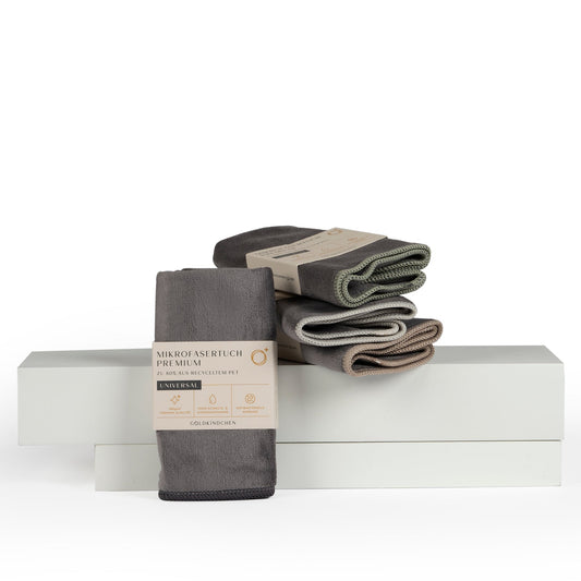 Premium Mikrofasertuch 4er-Set Grau / Bunt